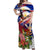 Personalized Philippines Independence Day Off Shoulder Maxi Dress Polynesia Filipinas Eagle Hibiscus