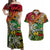 Personalised Vanuatu 44th Independence Anniversary Couples Matching Off Shoulder Maxi Dress and Hawaiian Shirt Melanesian Pattern Reggae