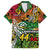 Personalised Vanuatu 44th Independence Anniversary Family Matching Off The Shoulder Long Sleeve Dress and Hawaiian Shirt Melanesian Pattern Reggae