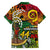 Personalised Vanuatu 44th Independence Anniversary Family Matching Off Shoulder Short Dress and Hawaiian Shirt Melanesian Pattern Reggae