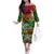 Personalised Vanuatu 44th Independence Anniversary Off The Shoulder Long Sleeve Dress Melanesian Pattern Reggae