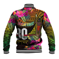 Personalised Vanuatu Independence Day 30 July Baseball Jacket Hibiscus Polynesian Pattern DT02 - Polynesian Pride