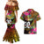 Personalised Vanuatu Independence Day 30 July Couples Matching Mermaid Dress and Hawaiian Shirt Hibiscus Polynesian Pattern