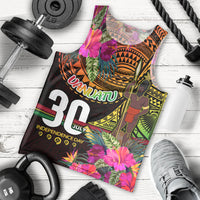 Personalised Vanuatu Independence Day 30 July Men Tank Top Hibiscus Polynesian Pattern DT02 - Polynesian Pride
