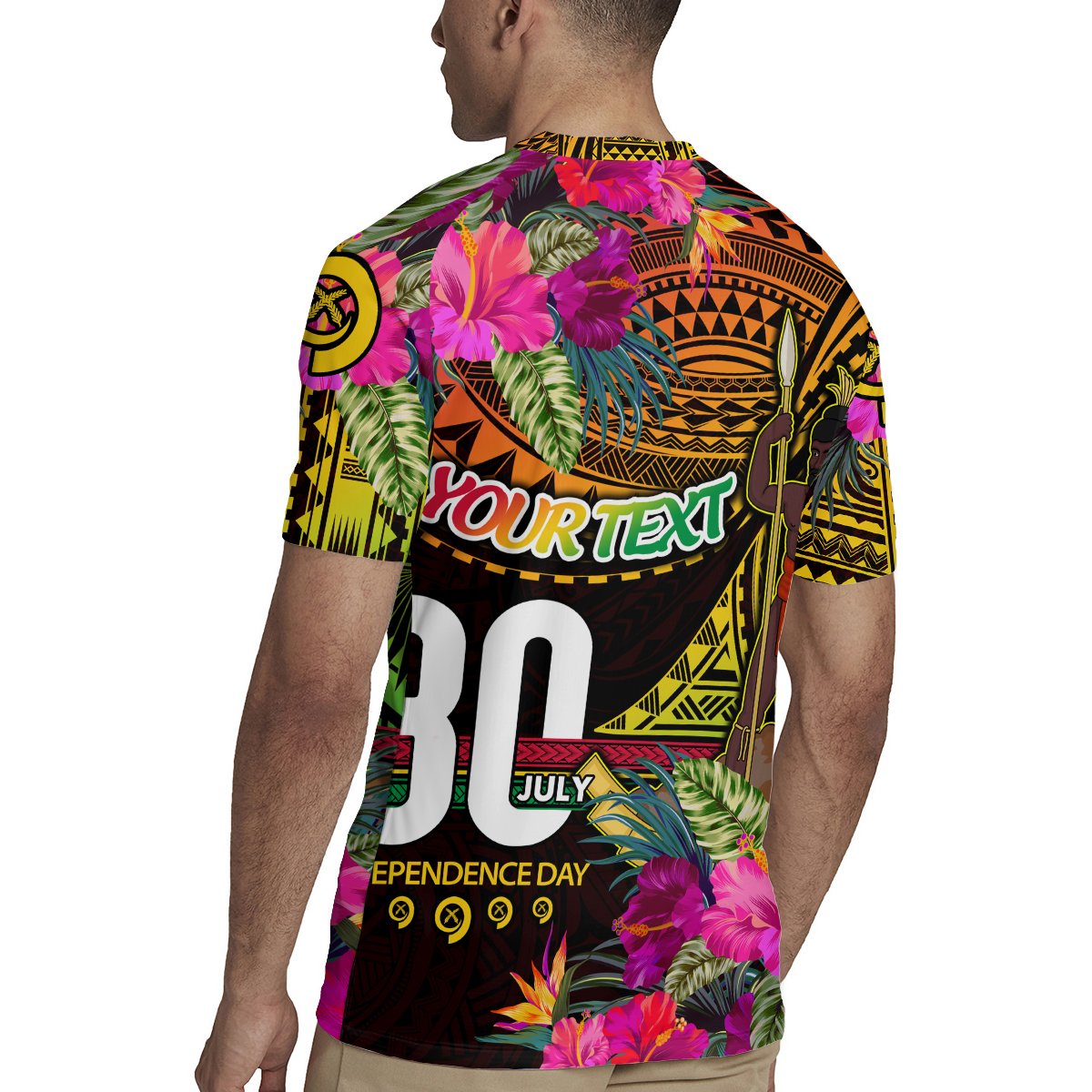Personalised Vanuatu Independence Day 30 July Rugby Jersey Hibiscus Polynesian Pattern DT02 - Polynesian Pride