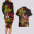 Custom Vanuatu 44th Independence Anniversary Couples Matching Long Sleeve Bodycon Dress and Hawaiian Shirt Flower Melanesian Namele Turtle