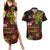 Custom Vanuatu 44th Independence Anniversary Couples Matching Summer Maxi Dress and Hawaiian Shirt Flower Melanesian Namele Turtle