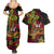 Custom Vanuatu 44th Independence Anniversary Couples Matching Summer Maxi Dress and Hawaiian Shirt Flower Melanesian Namele Turtle