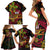 Custom Vanuatu 44th Independence Anniversary Family Matching Short Sleeve Bodycon Dress and Hawaiian Shirt Flower Melanesian Namele Turtle