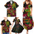 Custom Vanuatu 44th Independence Anniversary Family Matching Summer Maxi Dress and Hawaiian Shirt Flower Melanesian Namele Turtle