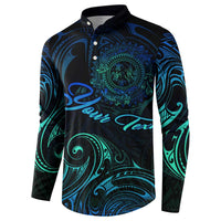 Sea Animal Polynesia Button Sweatshirt Polynesian Pattern DT02 - Polynesian Pride