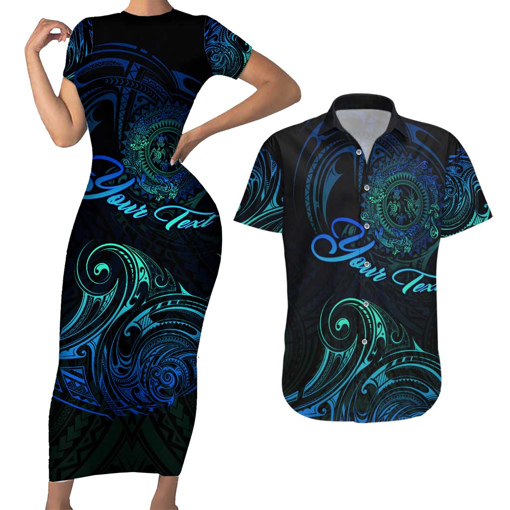 Sea Animal Polynesia Couples Matching Short Sleeve Bodycon Dress and Hawaiian Shirt Polynesian Pattern