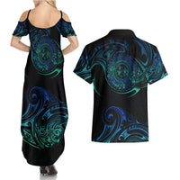 Sea Animal Polynesia Couples Matching Summer Maxi Dress and Hawaiian Shirt Polynesian Pattern DT02 - Polynesian Pride