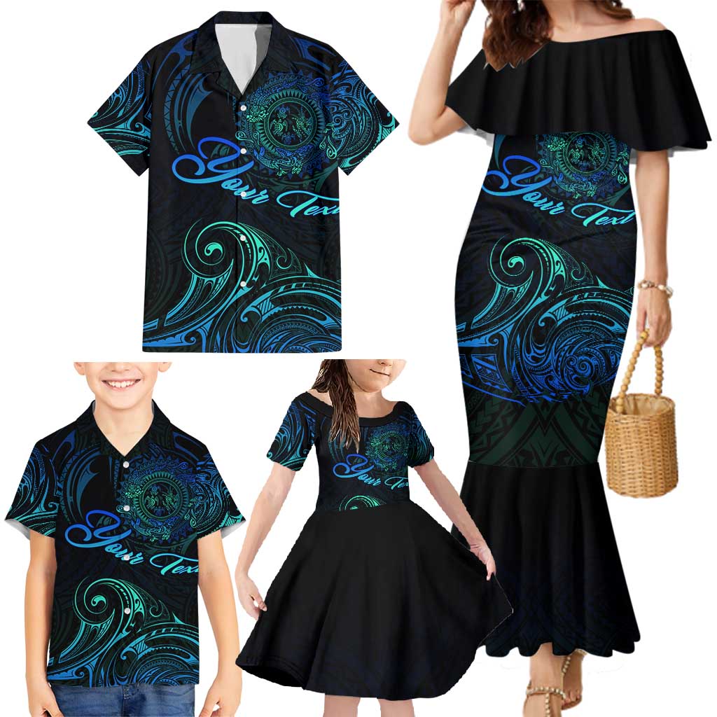 Sea Animal Polynesia Family Matching Mermaid Dress and Hawaiian Shirt Polynesian Pattern