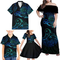 Sea Animal Polynesia Family Matching Off Shoulder Maxi Dress and Hawaiian Shirt Polynesian Pattern DT02 - Polynesian Pride