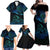 Sea Animal Polynesia Family Matching Off Shoulder Maxi Dress and Hawaiian Shirt Polynesian Pattern