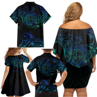 Sea Animal Polynesia Family Matching Off Shoulder Short Dress and Hawaiian Shirt Polynesian Pattern DT02 - Polynesian Pride