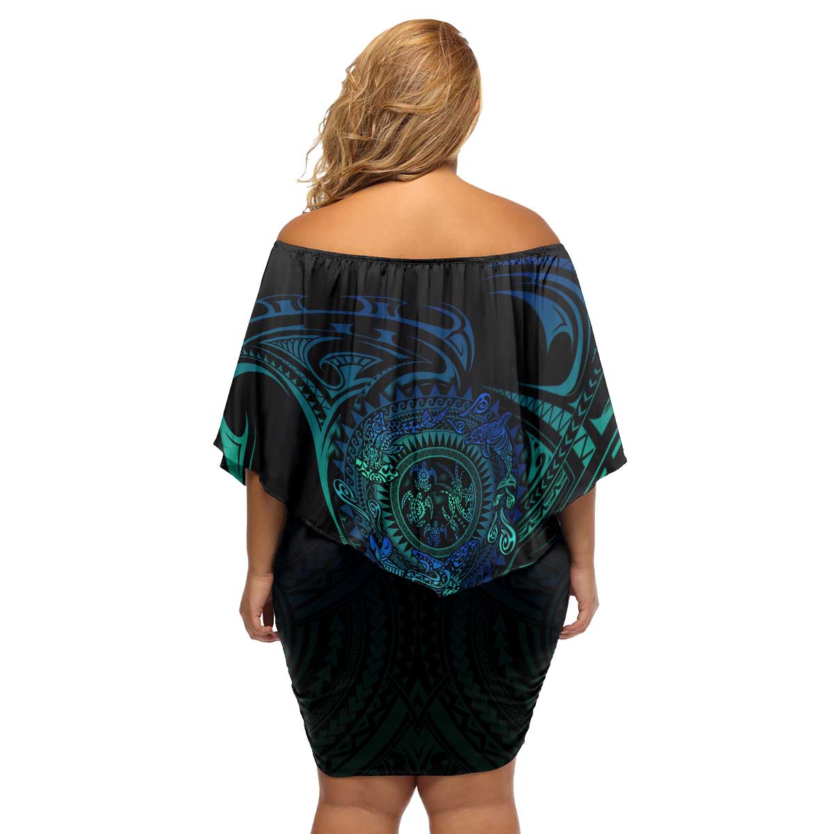 Sea Animal Polynesia Family Matching Off Shoulder Short Dress and Hawaiian Shirt Polynesian Pattern DT02 - Polynesian Pride