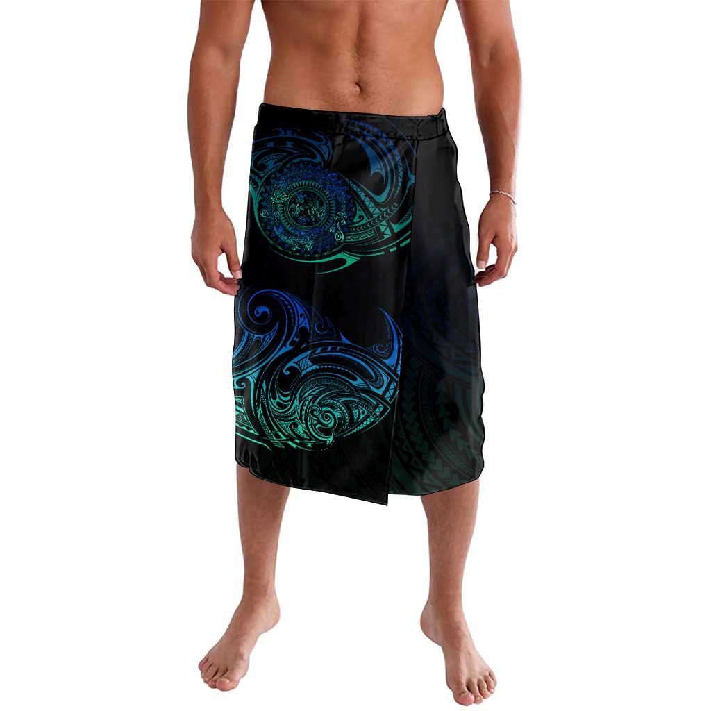 Sea Animal Polynesia Lavalava Polynesian Pattern DT02 Black - Polynesian Pride