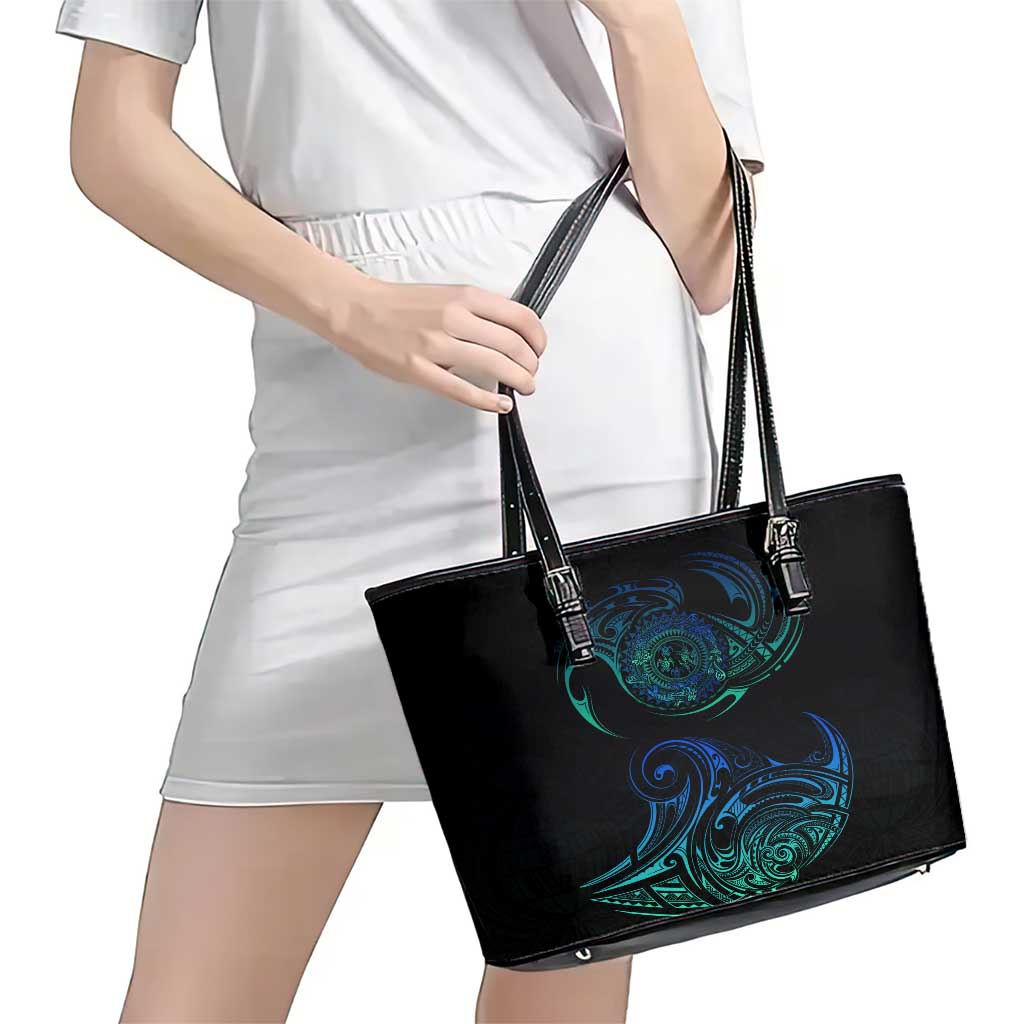 Sea Animal Polynesia Leather Tote Bag Polynesian Pattern DT02 - Polynesian Pride