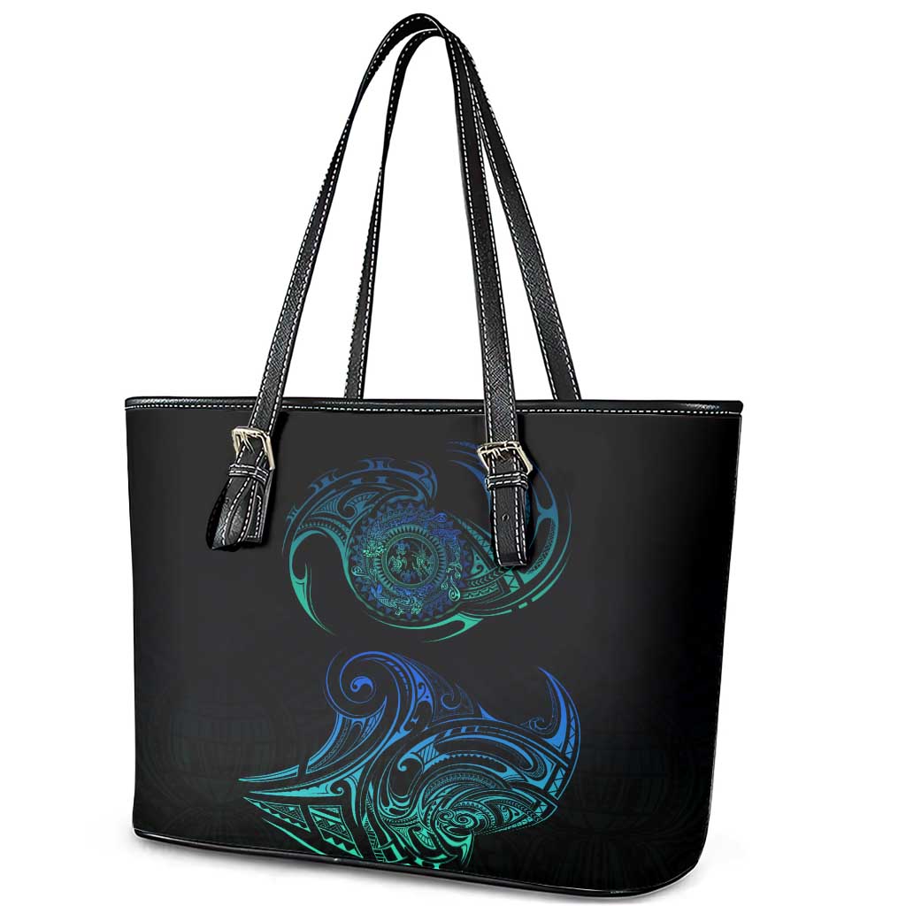 Sea Animal Polynesia Leather Tote Bag Polynesian Pattern DT02 - Polynesian Pride