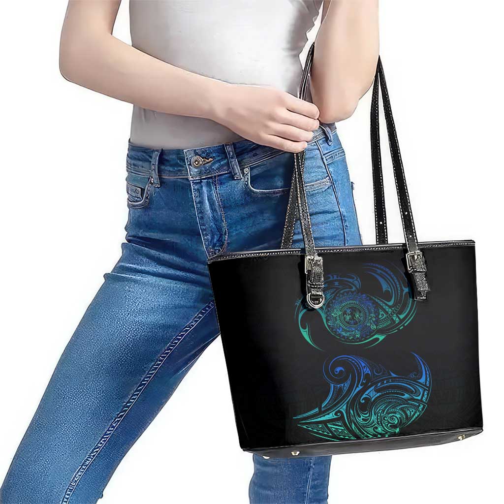 Sea Animal Polynesia Leather Tote Bag Polynesian Pattern DT02 - Polynesian Pride