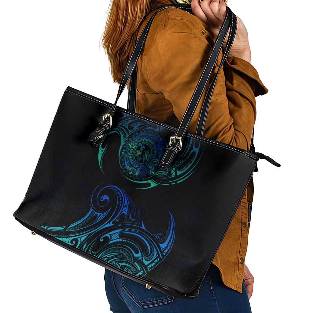 Sea Animal Polynesia Leather Tote Bag Polynesian Pattern DT02 - Polynesian Pride