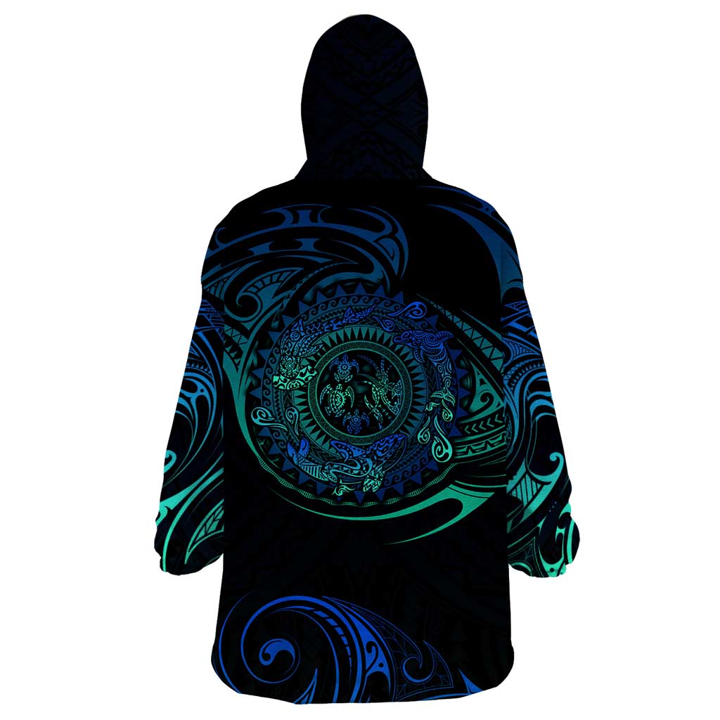 Sea Animal Polynesia Wearable Blanket Hoodie Polynesian Pattern DT02 - Polynesian Pride