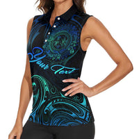 Sea Animal Polynesia Women Sleeveless Polo Shirt Polynesian Pattern