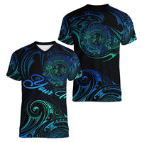 Sea Animal Polynesia Women V-Neck T-Shirt Polynesian Pattern DT02 - Polynesian Pride