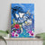 Aloha Hawaii Canvas Wall Art Dolphins and Fish Hook Hibiscus