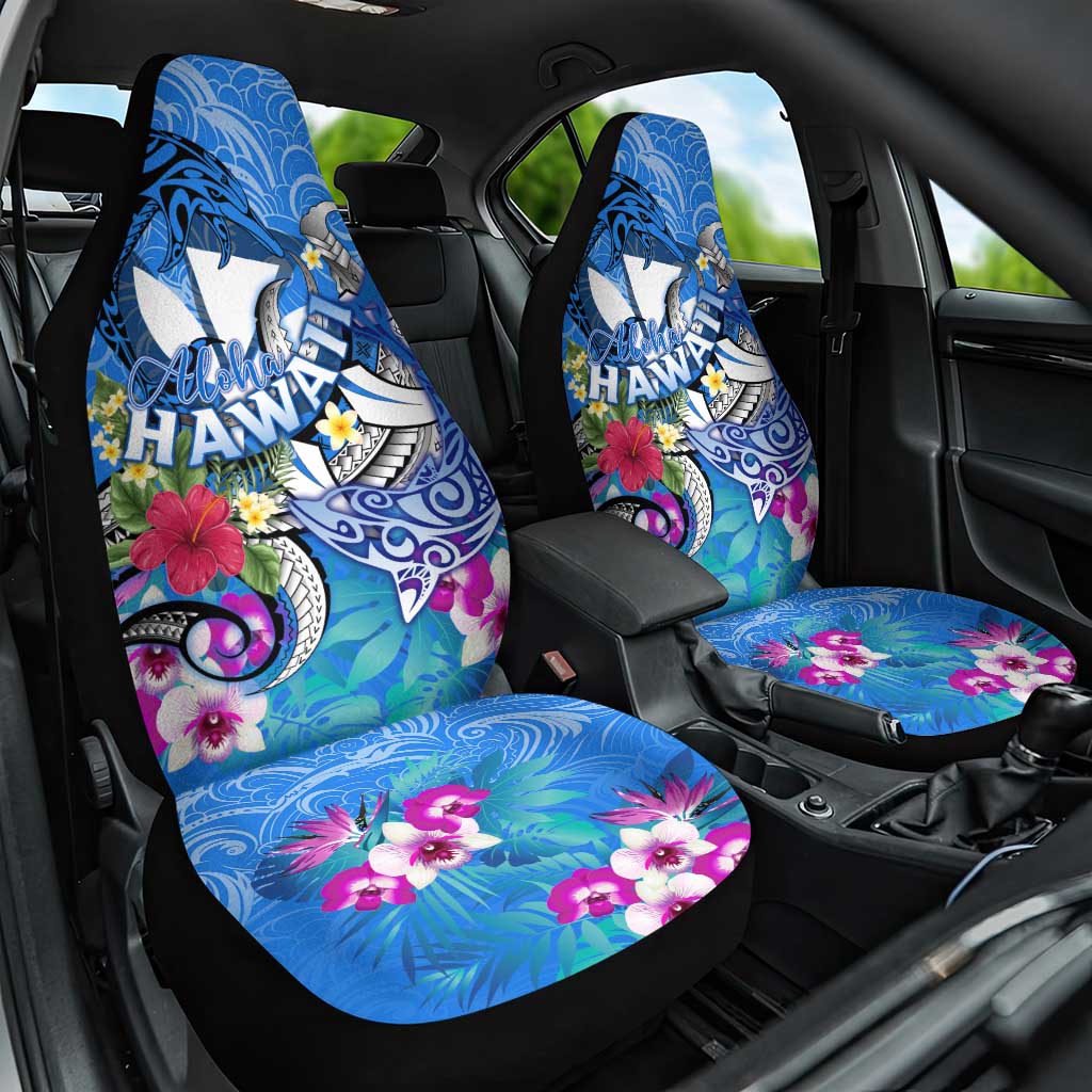 Aloha Hawaii Car Seat Cover Dolphins and Fish Hook Hibiscus