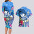 Aloha Hawaii Couples Matching Long Sleeve Bodycon Dress and Hawaiian Shirt Dolphins and Fish Hook Hibiscus