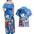 Aloha Hawaii Couples Matching Off Shoulder Maxi Dress and Hawaiian Shirt Dolphins and Fish Hook Hibiscus