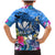 Aloha Hawaii Family Matching Mermaid Dress and Hawaiian Shirt Dolphins and Fish Hook Hibiscus