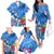 Aloha Hawaii Family Matching Off The Shoulder Long Sleeve Dress and Hawaiian Shirt Dolphins and Fish Hook Hibiscus