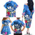 Aloha Hawaii Family Matching Off The Shoulder Long Sleeve Dress and Hawaiian Shirt Dolphins and Fish Hook Hibiscus