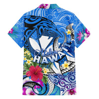 Aloha Hawaii Family Matching Summer Maxi Dress and Hawaiian Shirt Dolphins and Fish Hook Hibiscus DT02 - Polynesian Pride