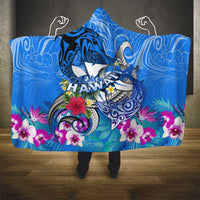 Aloha Hawaii Hooded Blanket Dolphins and Fish Hook Hibiscus DT02 - Polynesian Pride