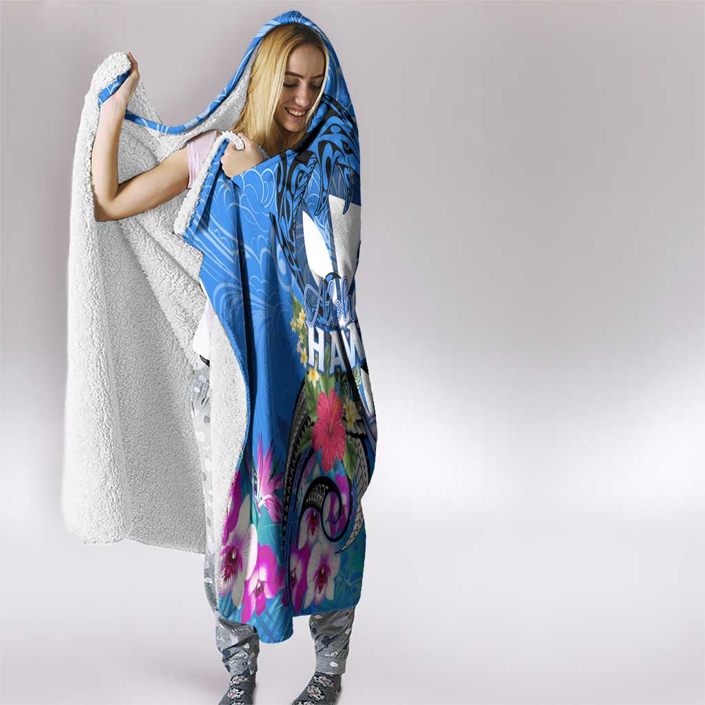 Aloha Hawaii Hooded Blanket Dolphins and Fish Hook Hibiscus DT02 - Polynesian Pride
