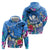 Aloha Hawaii Hoodie Dolphins and Fish Hook Hibiscus