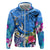 Aloha Hawaii Hoodie Dolphins and Fish Hook Hibiscus