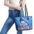 Aloha Hawaii Leather Tote Bag Dolphins and Fish Hook Hibiscus