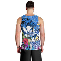 Aloha Hawaii Men Tank Top Dolphins and Fish Hook Hibiscus DT02 - Polynesian Pride