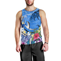 Aloha Hawaii Men Tank Top Dolphins and Fish Hook Hibiscus DT02 - Polynesian Pride
