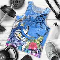 Aloha Hawaii Men Tank Top Dolphins and Fish Hook Hibiscus DT02 - Polynesian Pride