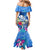 Aloha Hawaii Mermaid Dress Dolphins and Fish Hook Hibiscus