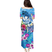 Aloha Hawaii Puletasi Dolphins and Fish Hook Hibiscus DT02 - Polynesian Pride