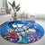 Aloha Hawaii Round Carpet Dolphins and Fish Hook Hibiscus