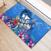 Aloha Hawaii Rubber Doormat Dolphins and Fish Hook Hibiscus DT02 - Polynesian Pride